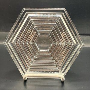 Baccarat Lead Glass Crystal 6 Point Wine Bottle Coaster Made in France.